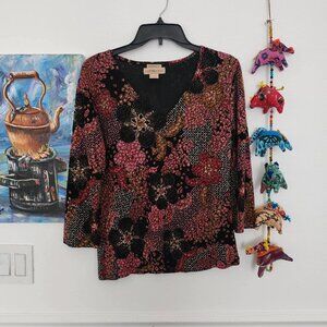 Vintage Floral Textured Blouse